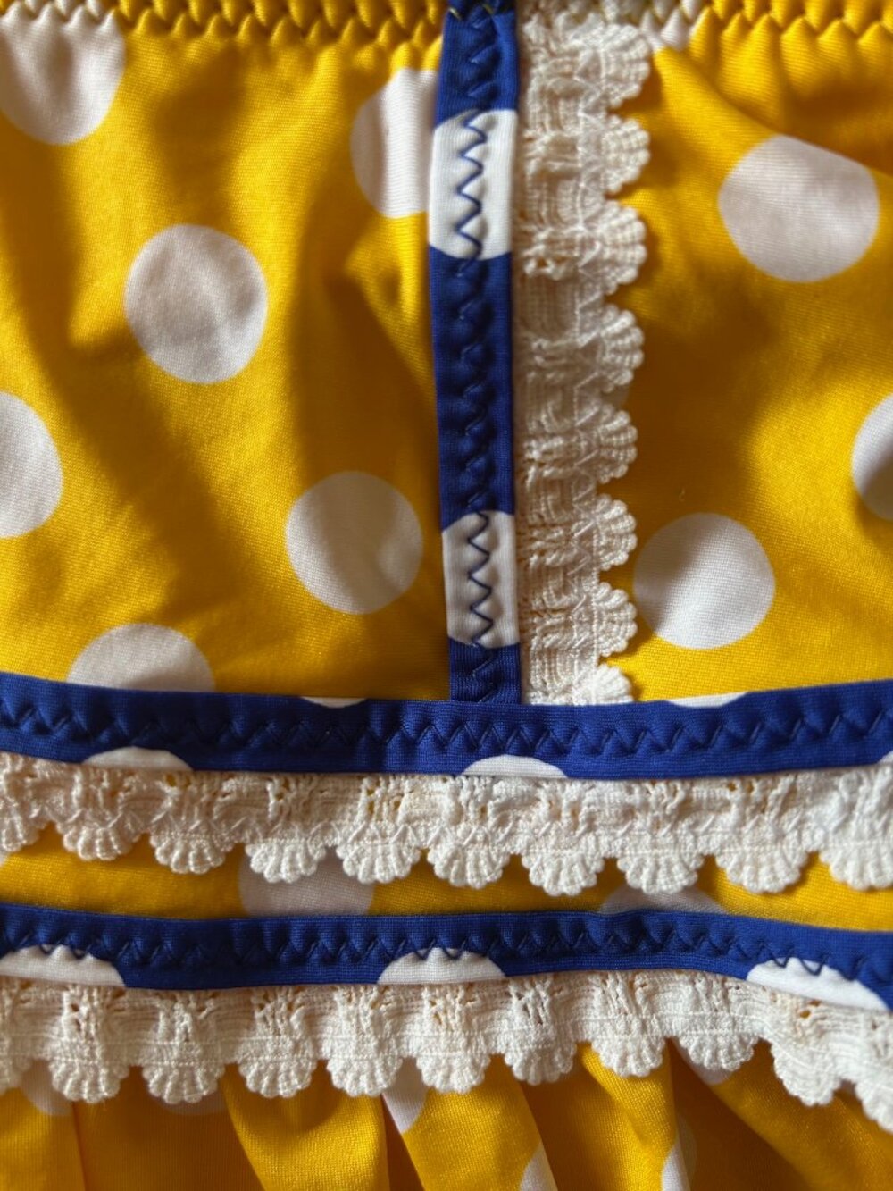 Vintage Betsey Johnson Yellow Polka Dot Bikini Set - Picture 5 of 7